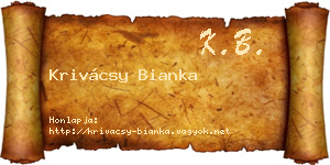 Krivácsy Bianka névjegykártya