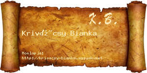 Krivácsy Bianka névjegykártya