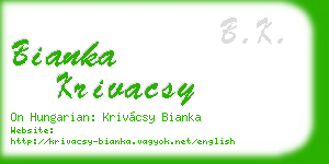 bianka krivacsy business card