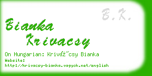 bianka krivacsy business card